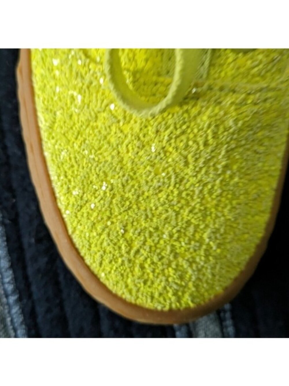 Vans Authentic Women Glittery Yellow Lace-Up Sneakers Gum Sole New W Tags 062026 - Picture 7 of 12